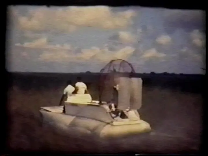 Barry Palmer's VW powered hovercraft running in the Florida Everglades in 1965