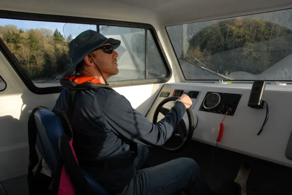 Bryan Phillips at the helm of an Explorer 24
