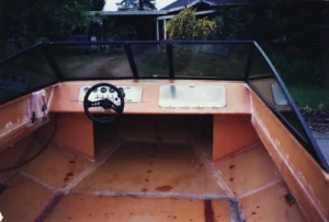 Looking down into the cockpit of the Explorer 20 prototype under construction, 1995