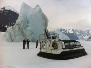 Explorer 22 TDi near icebergs on the Stikine River