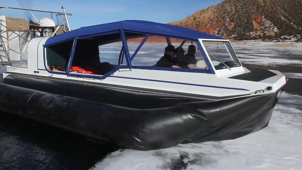 Daggett County SAR Explorer 22 TDi maneuvering on the ice during crew training