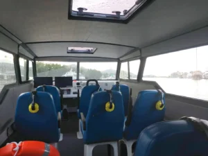 Explorer 24 cabin looking forward to the helm