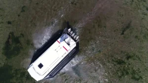Explorer 24 seen from directly above over a marsh
