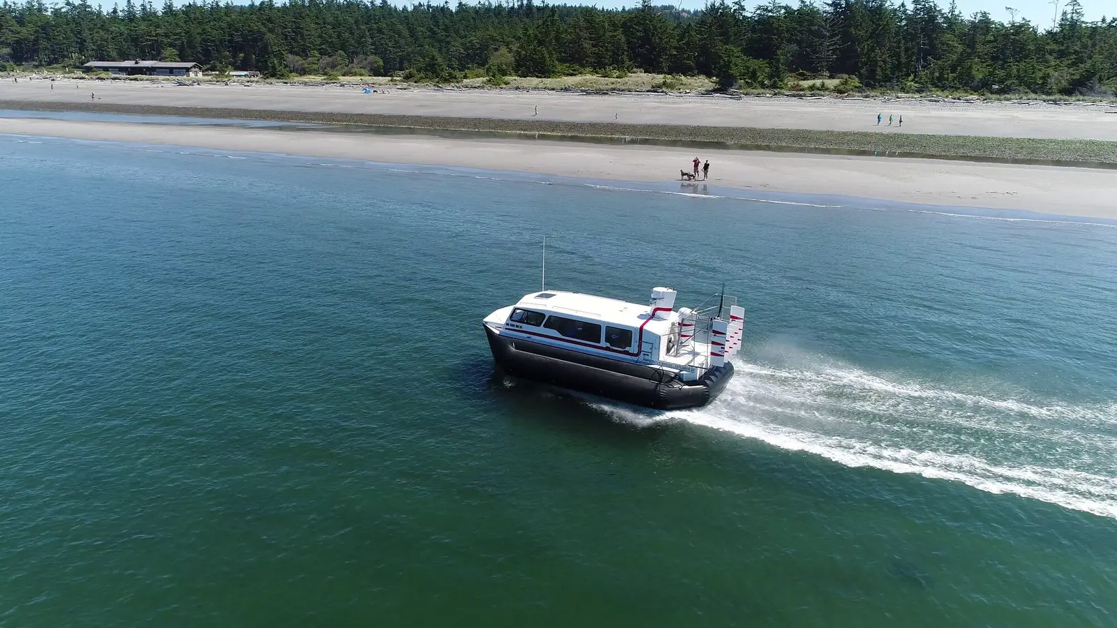 An Explorer 24 hovercraft running on Puget Sound, Washington