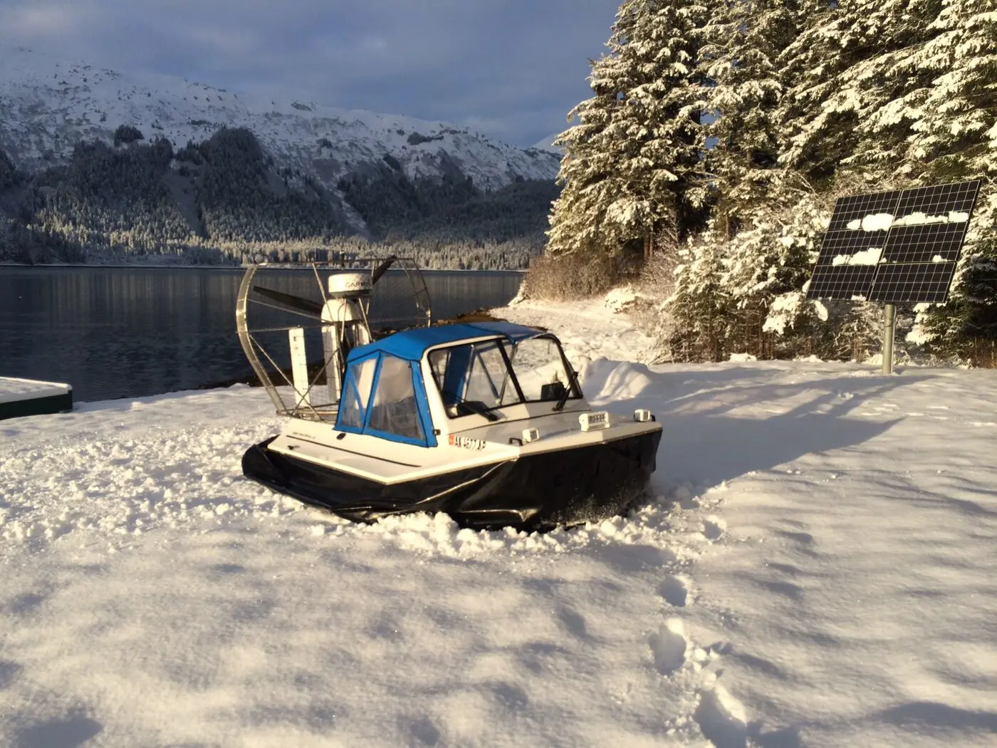 Surveyor 16 hovercraft in the snow