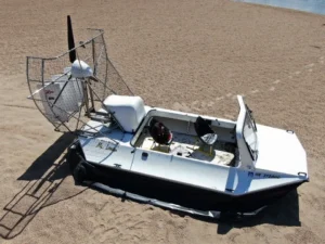 Surveyor 16 with propeller cage on the sand