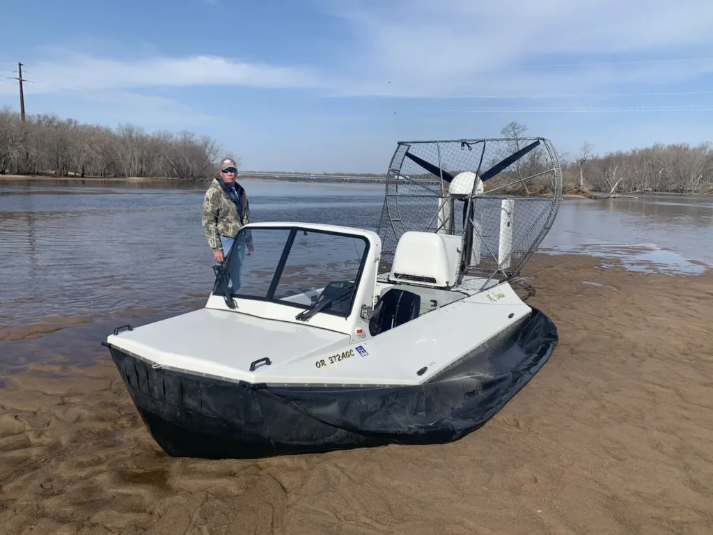 Surveyor 16 on a river sand bar