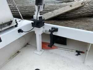 Storage compartment inside a Surveyor 16 with a paddle